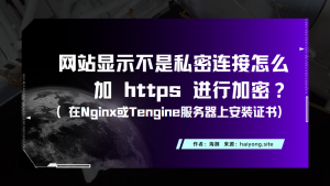 网站显示不是私密连接怎么加 https 进行加密?(在Nginx或Tengine服务器上安装证书)-海拥资源库-神级源码资源网