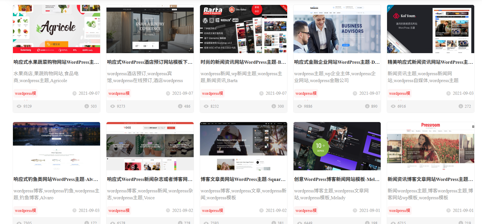 10款wordpress模板主题-海拥资源库-神级源码资源网